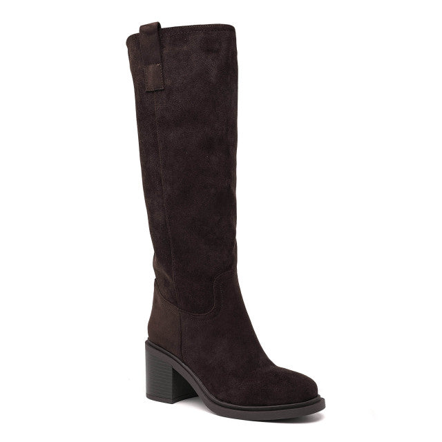 Florentine high block-heel boots in brown