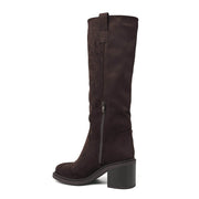 Florentine high block-heel boots in brown