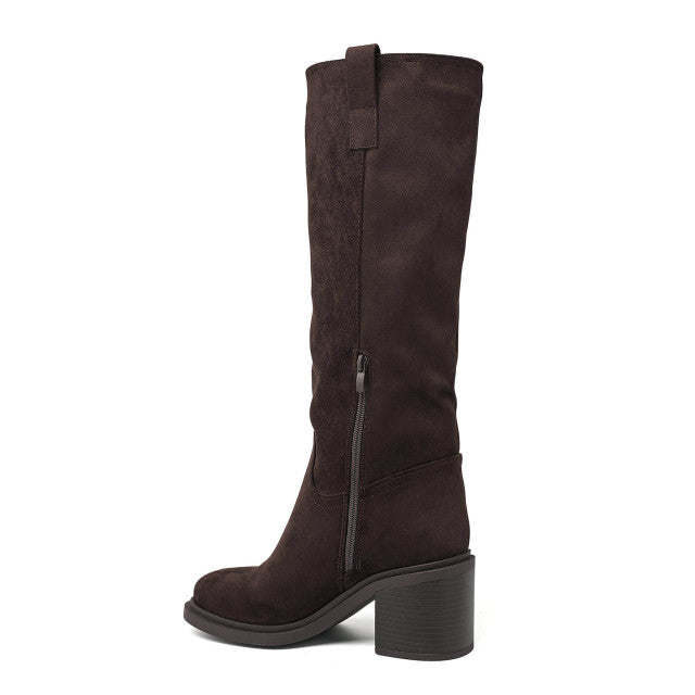 Florentine high block-heel boots in brown