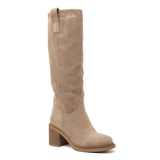 Florentine high block-heel boots in khaki