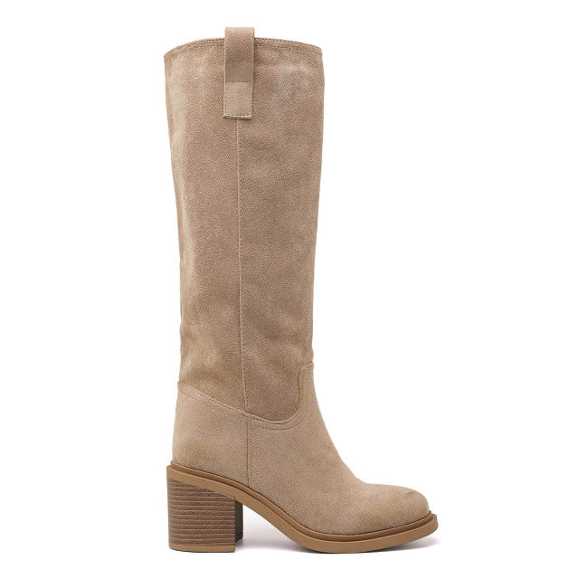 Florentine high block-heel boots in khaki