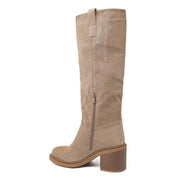 Florentine high block-heel boots in khaki