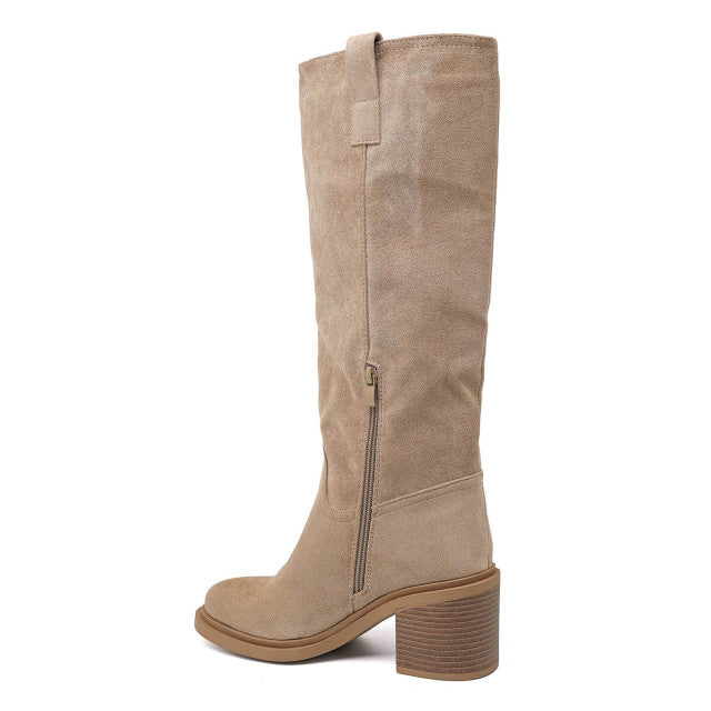 Florentine high block-heel boots in khaki