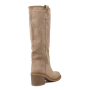 Florentine high block-heel boots in khaki