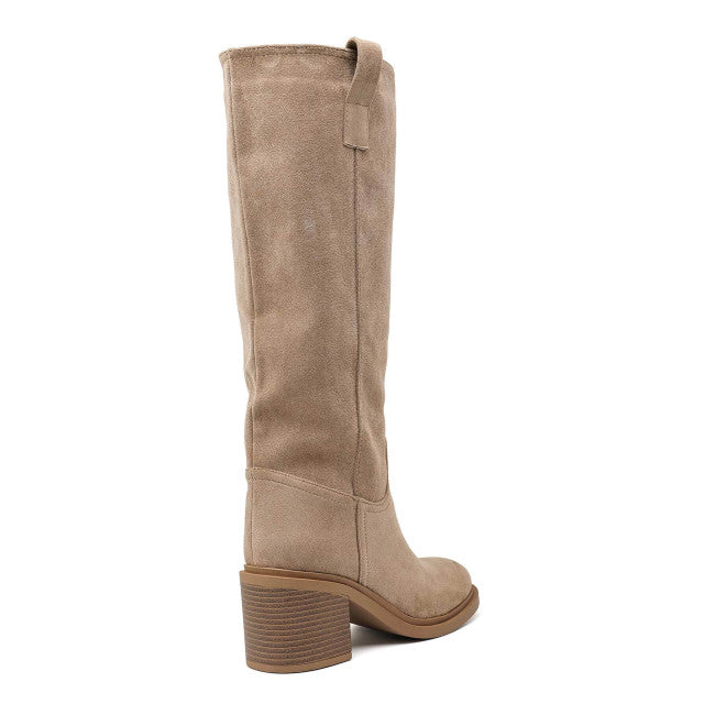 Florentine high block-heel boots in khaki
