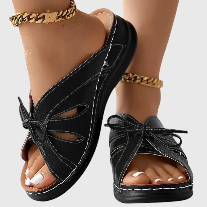 Darcy | Chic Step-In Sandals With Bow