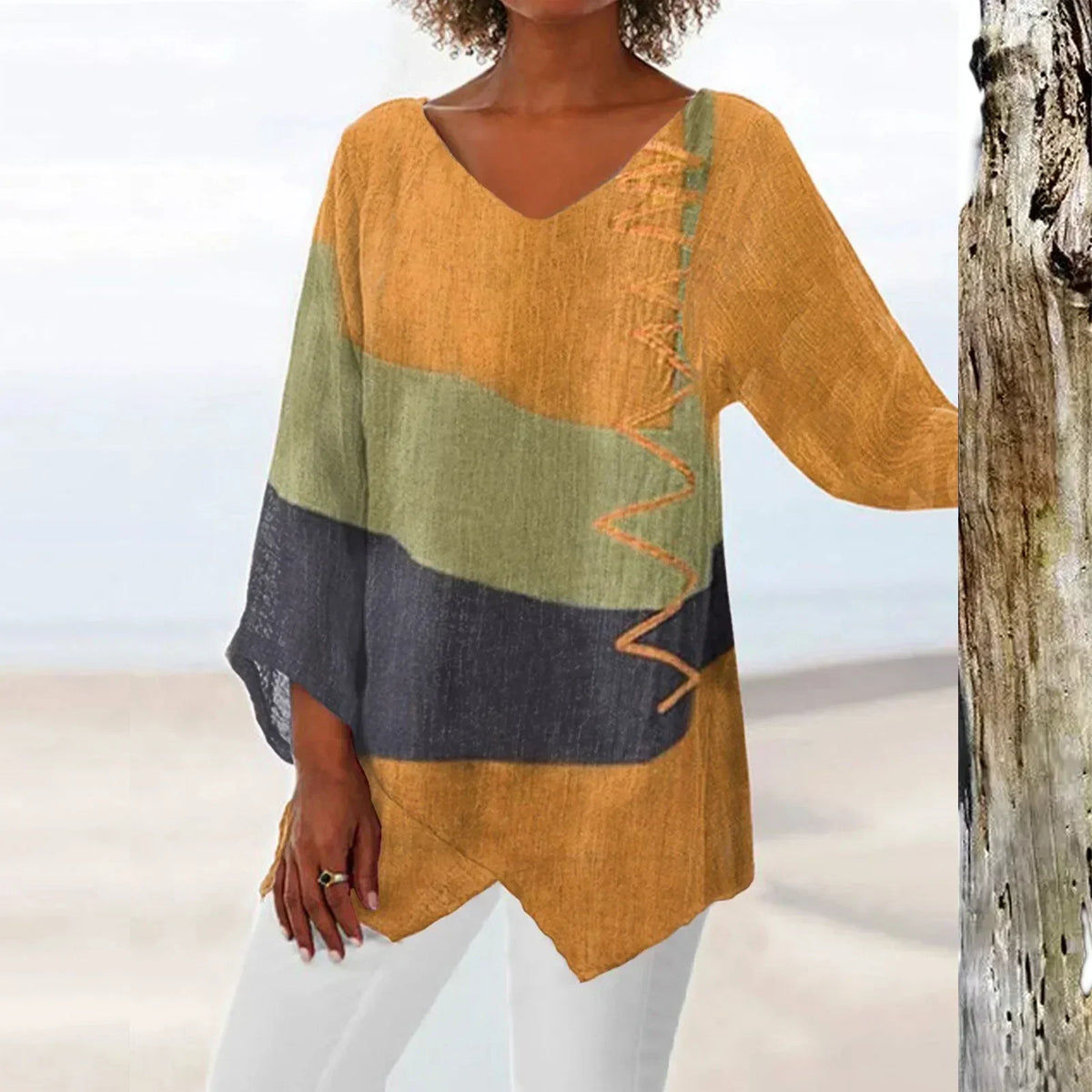 Timika | Colourblock Asymmetric Tunic