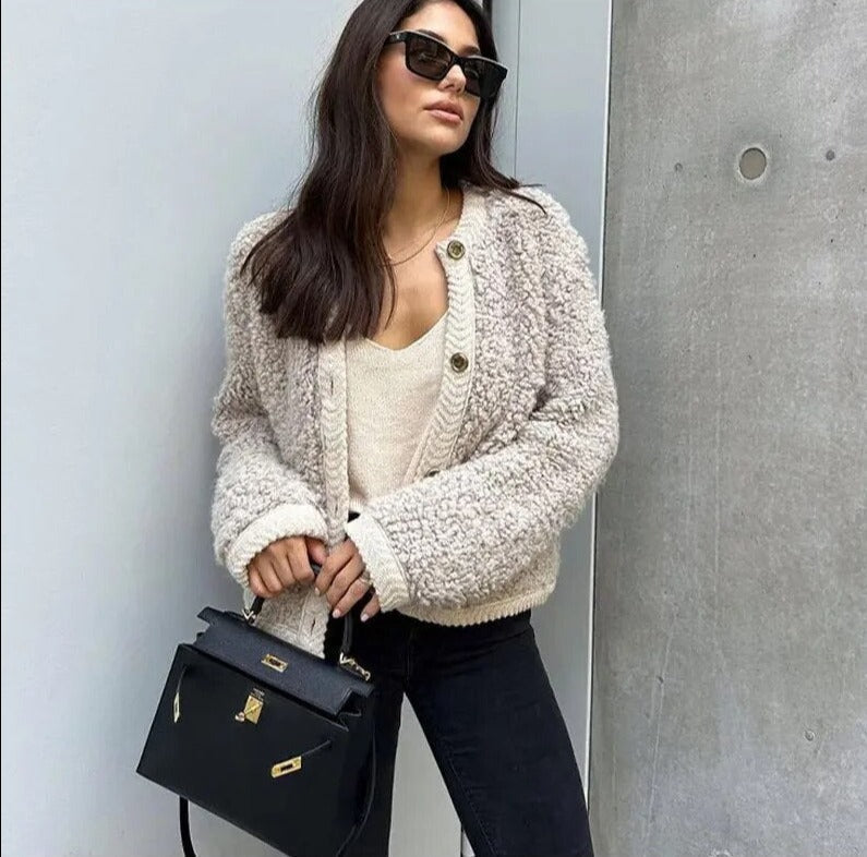 Vicki | Textured Button-Front Jacket