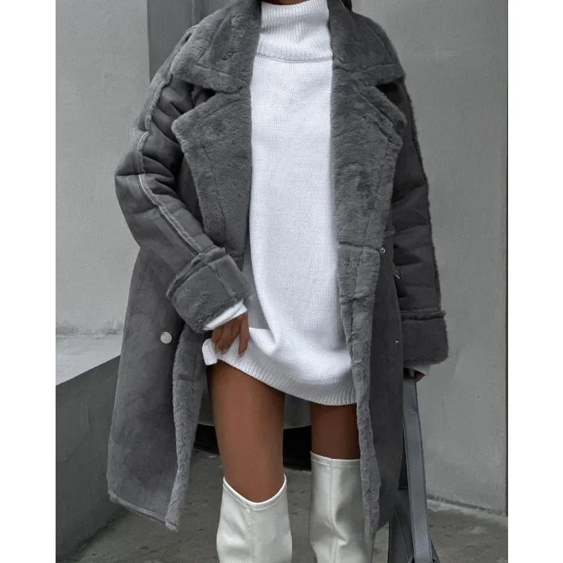Gigi | Textured Double-Breasted Coat