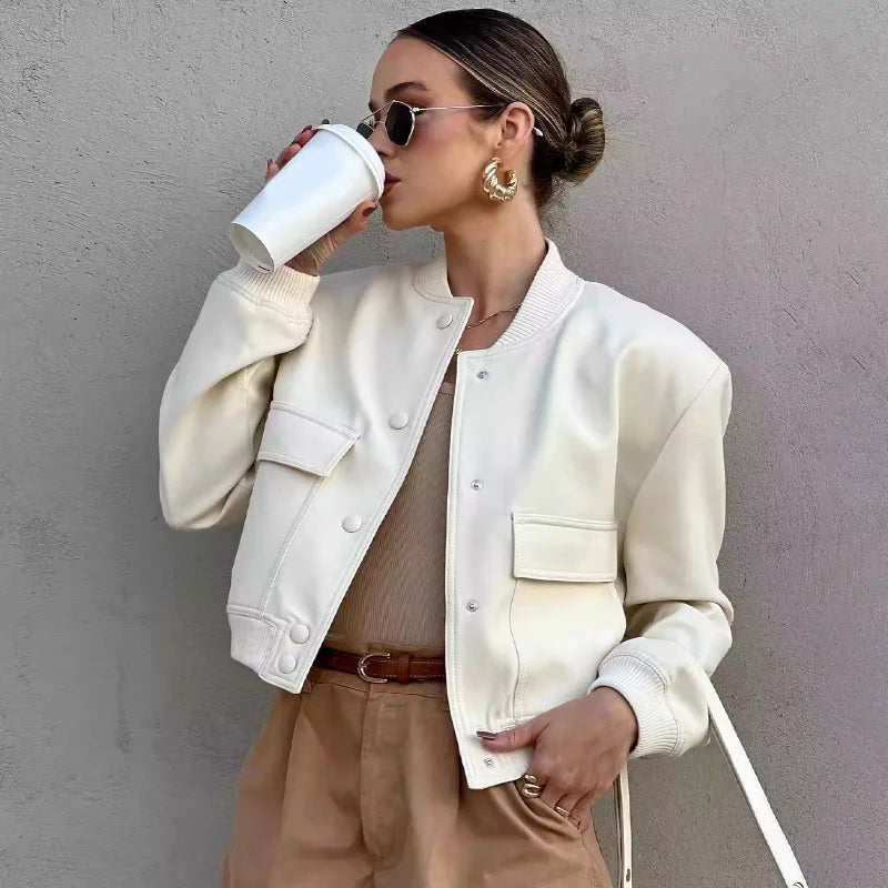 Pam | Cropped Button-Front Jacket