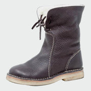 Waterproof Leather Mens Boots With Woollen Lining