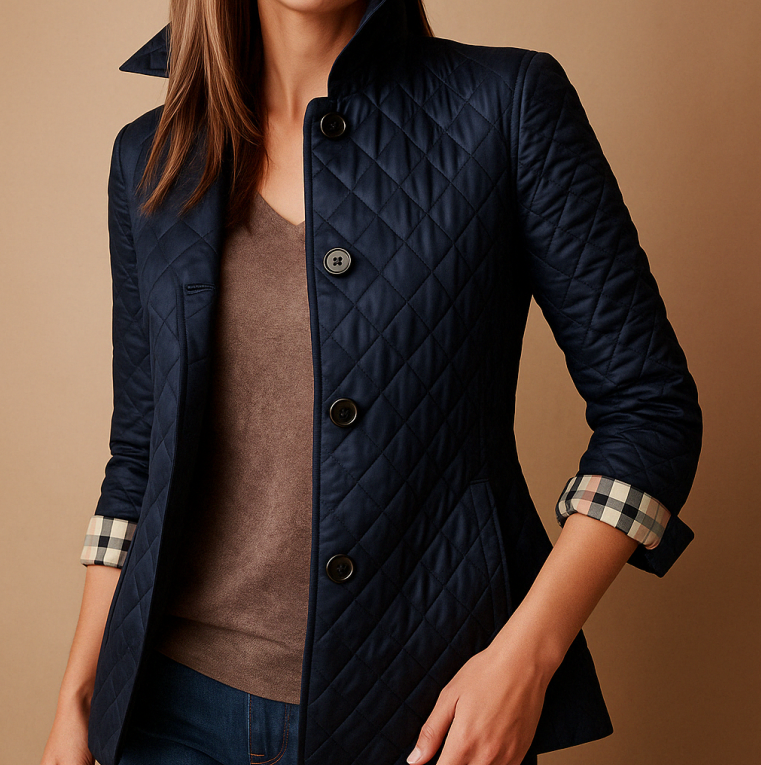 Rhonwen | Silk-Cotton Blend Slim-Fit Jacket in Burgundy