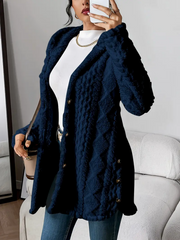 Latarsha | Hooded Textured Long Cardigan