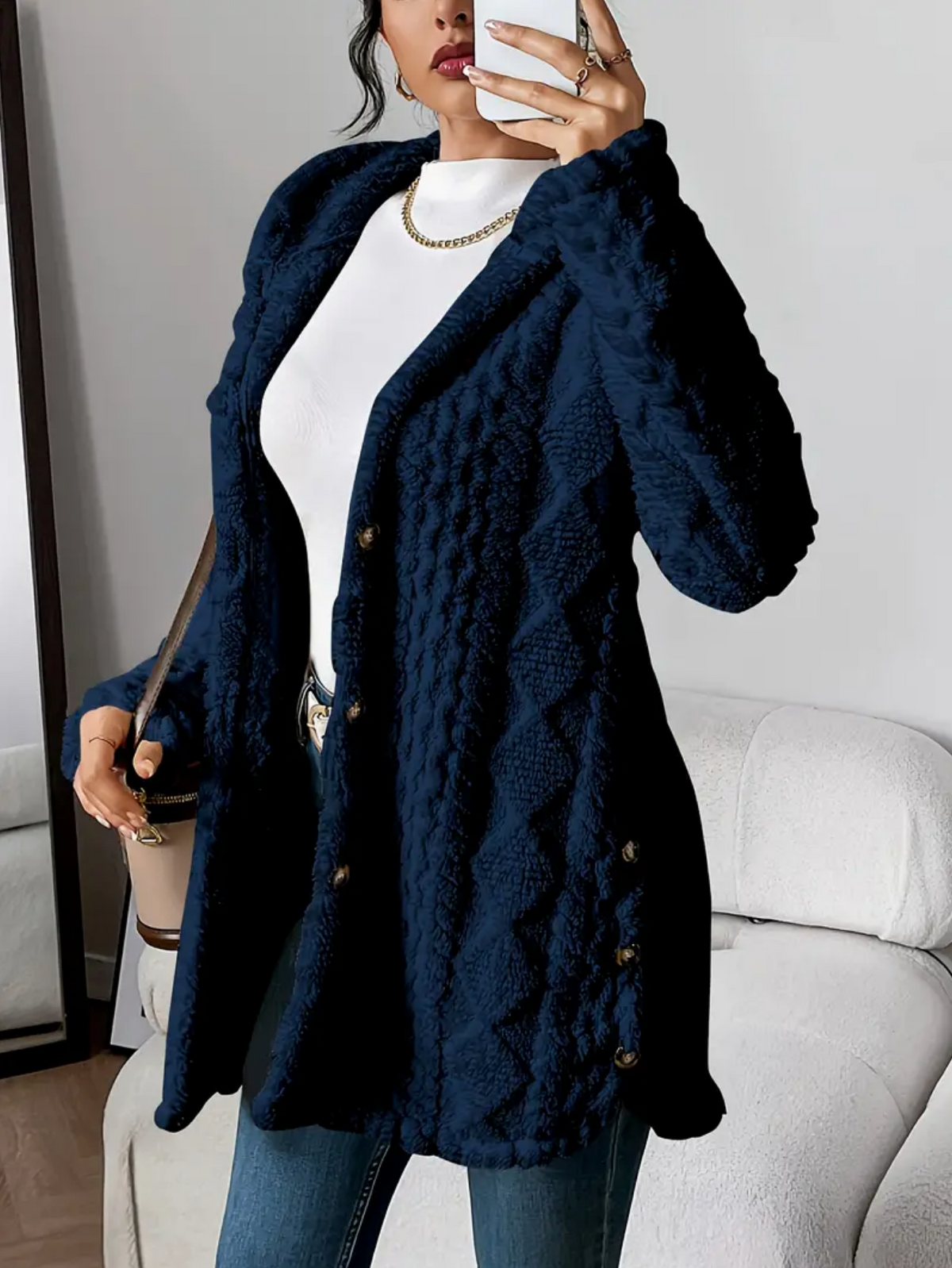 Latarsha | Hooded Textured Long Cardigan