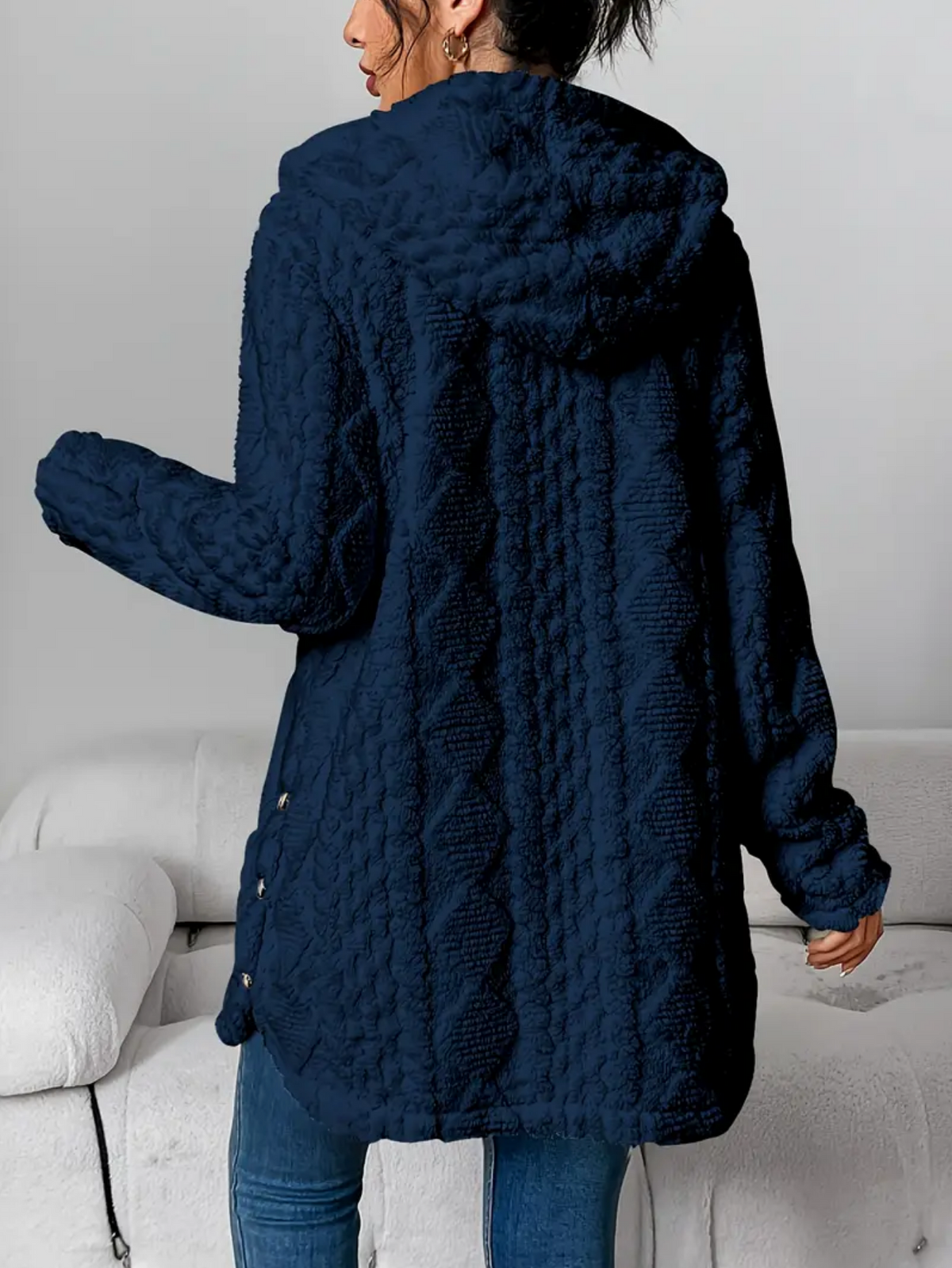 Latarsha | Hooded Textured Long Cardigan