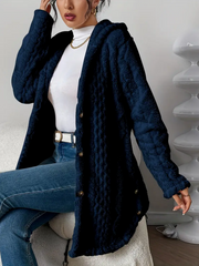 Latarsha | Hooded Textured Long Cardigan