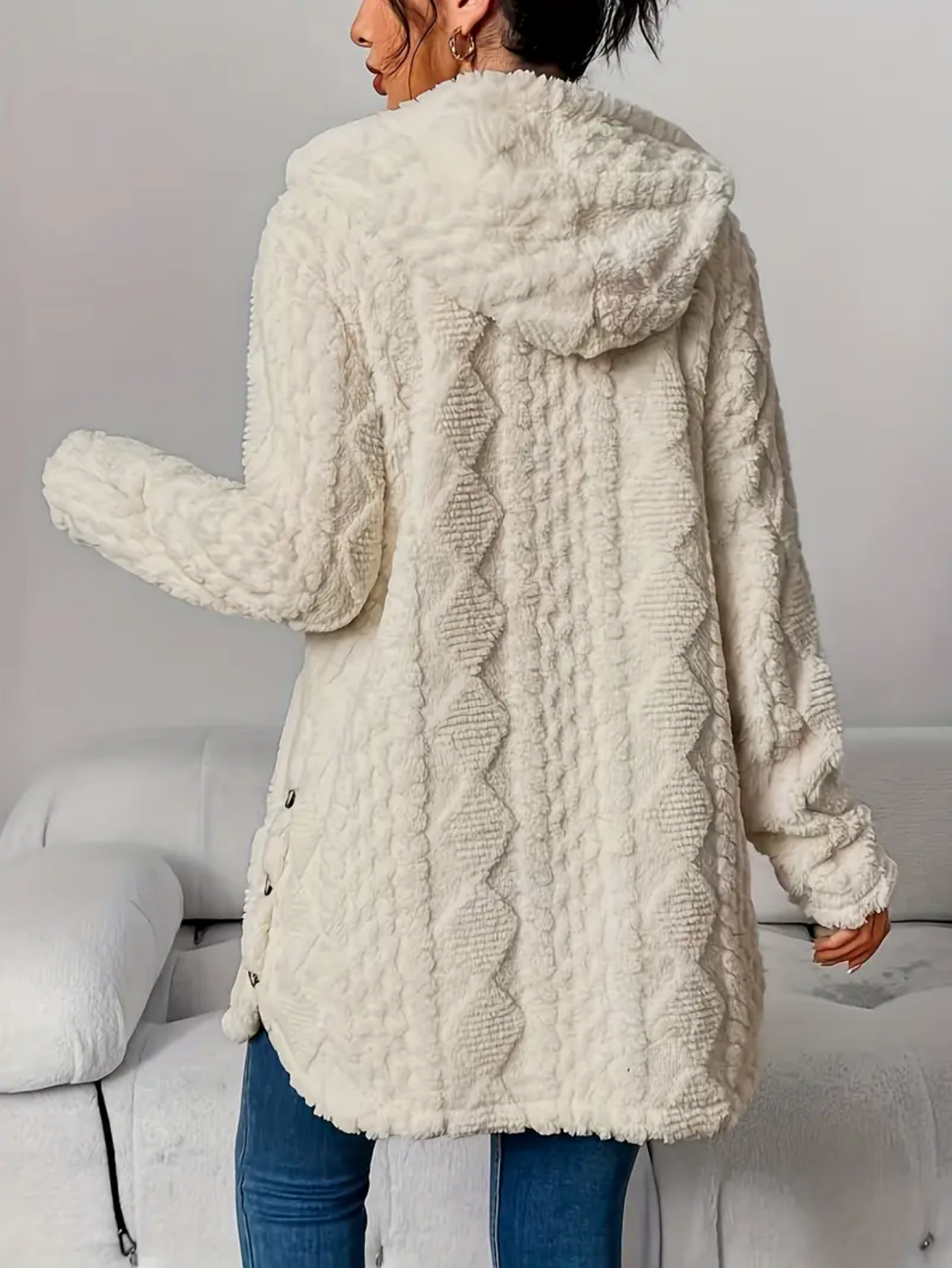Latarsha | Hooded Textured Long Cardigan