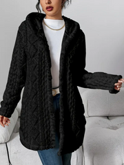 Latarsha | Hooded Textured Long Cardigan