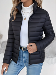 Karly | Round-Neck Quilted Zip Jacket