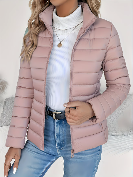 Karly | Round-Neck Quilted Zip Jacket
