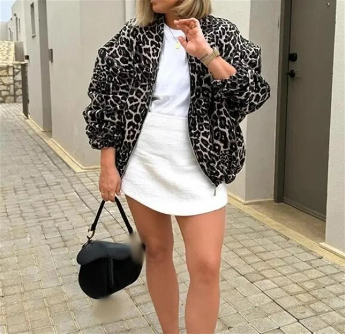 Lavada | Leopard-Print Bomber Jacket