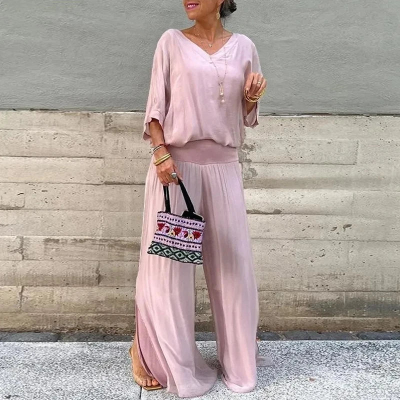 JONAH | V-NECK FLOWING CO-ORD SET