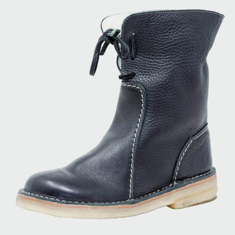 Waterproof Leather Mens Boots With Woollen Lining