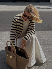 Mckenzi | Striped Open-Front Cardigan