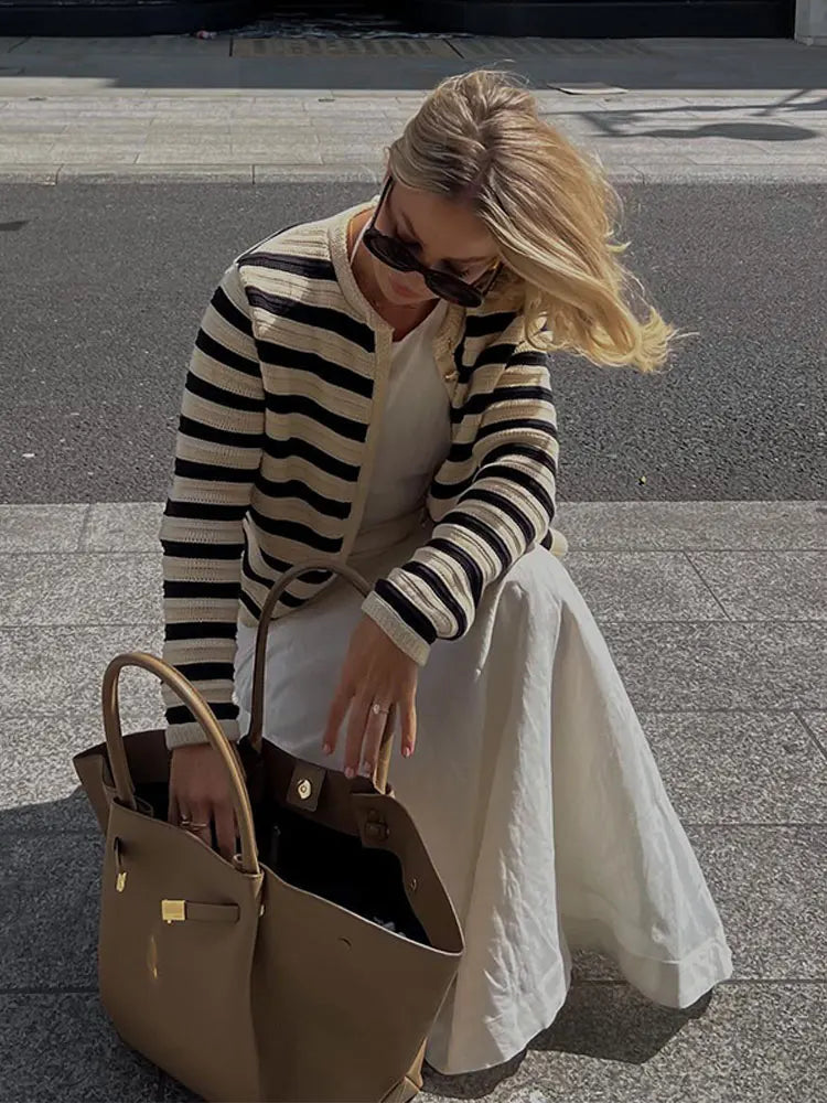Mckenzi | Striped Open-Front Cardigan