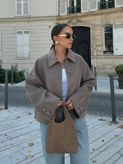 Letha | Wide-Collar Zip Jacket