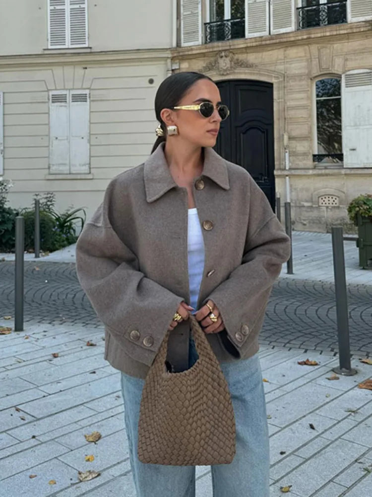 Letha | Wide-Collar Zip Jacket