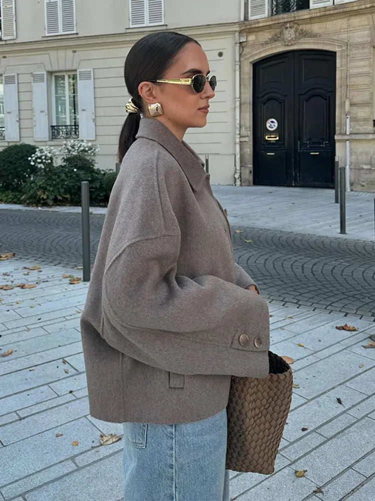 Letha | Wide-Collar Zip Jacket