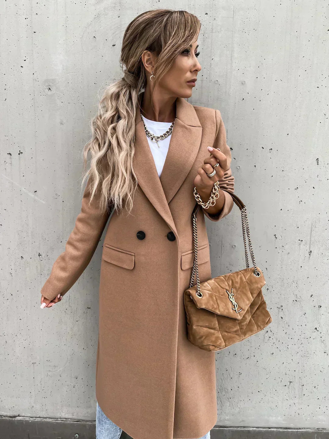 Dalila | Double-Breasted Long Coat