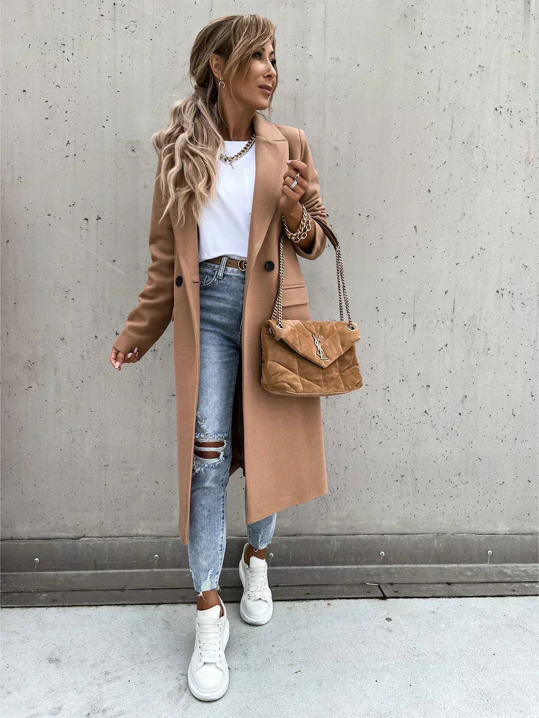 Dalila | Double-Breasted Long Coat