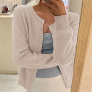 Round-Neck Button Cardigan
