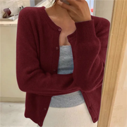 Round-Neck Button Cardigan