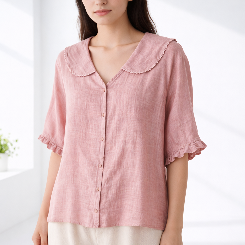 Neysa | Ruffle-Sleeve Button Shirt