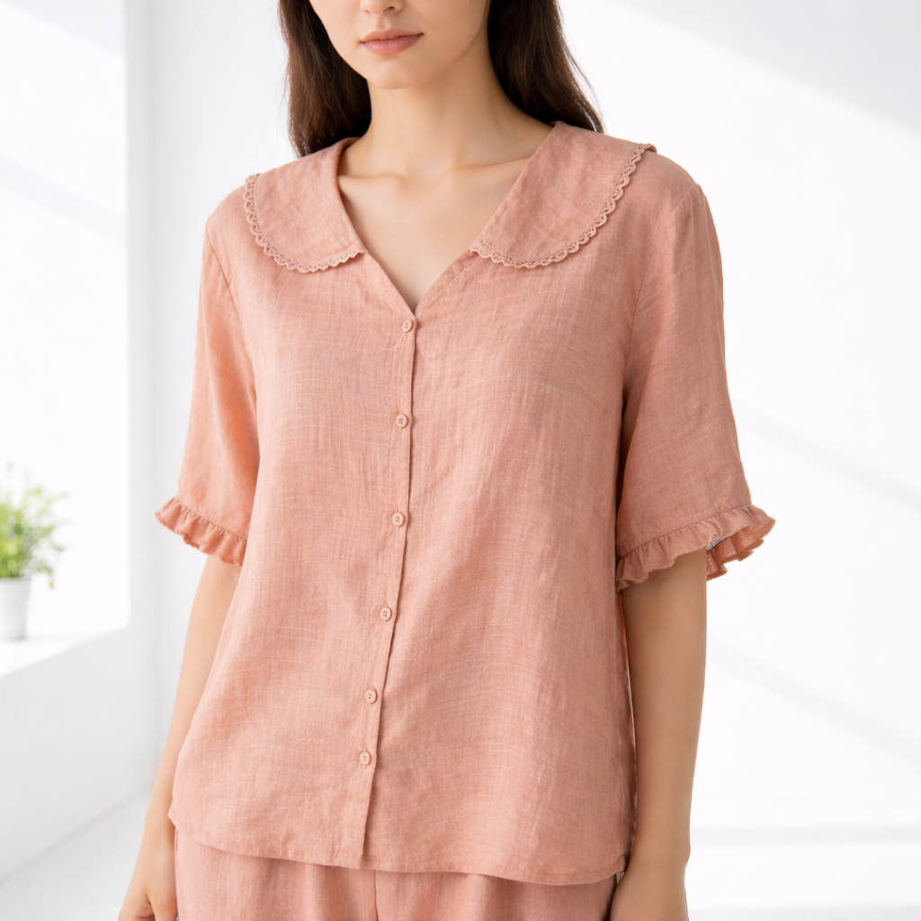 Neysa | Ruffle-Sleeve Button Shirt
