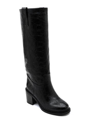 Gerlinde crocodile-effect high boots in black