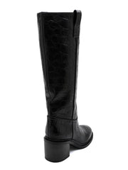 Gerlinde crocodile-effect high boots in black