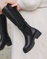Clarimond chunky-sole stretch boots in black