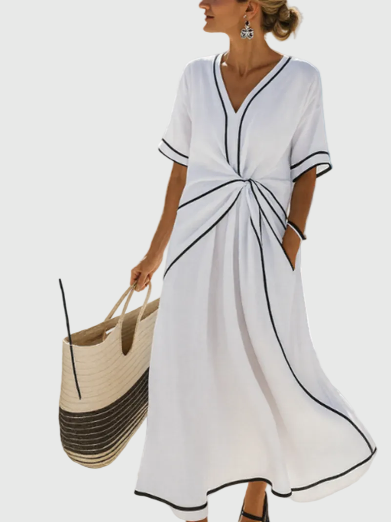 Helena | Maxi Dress Drapé Side