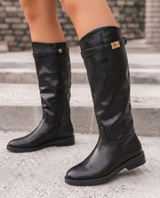 Theresina buckle-detail boots in black