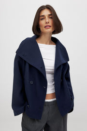 Layna | Wide-Collar Double-Breasted Jacket