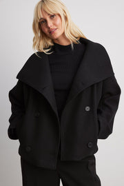 Layna | Wide-Collar Double-Breasted Jacket