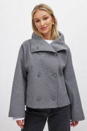 Layna | Wide-Collar Double-Breasted Jacket
