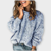 Eileen | Comfortable Retro Beige Jumper With Dots