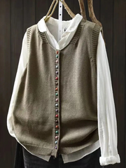 Yuridia | Button-Front Knit Vest