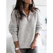 Merrie | Collared Zip-Neck Jumper