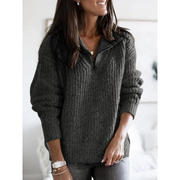 Merrie | Collared Zip-Neck Jumper